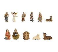 Figurine Di Natività Di Natale Set 11 Pezzi - Ornamento Colorato Di Natività In Resina | Arredamento Natalizio Cristiano Religioso Interno | Bambino Dettagliato Gesù Maria Joseph Shepherd Angel | Deco