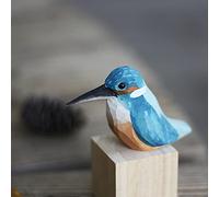 Figurine di uccelli martin pescatore in legno intagliato a mano statue di uccelli in legno per la decorazione domestica ornamenti per uccelli per la decorazione della mensola