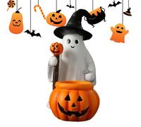 Figurine fantasma di Halloween: statuette in resina spettrali, simpatiche decorazioni per le dita, accenti da tavolo fantasma | Display interno, impostazione del portico incantevole per il dec
