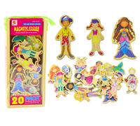 Figurine magnetiche in legno con costumi colorati, 20 pezzi