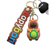 Figurine Porte-Clés Capybara Drôle - Breloque Sac Animal Mignon 6.6cm, Accessoire Clés Voiture Maison Portable, Jouet Capybara avec Design Détaillé Unique | Cadeau pour Amateurs d'Animaux et