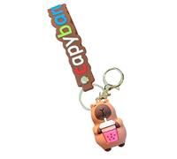 Figurine Porte-Clés Capybara Drôle - Breloque Sac Animal Mignon 6.6cm, Accessoire Clés Voiture Maison Portable, Jouet Capybara avec Design Détaillé Unique | Cadeau pour Amateurs d'Animaux et