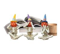 Figurine Scheletriche - Figura Scheletro Piccola, Scheletri In Miniatura Figurina, Spet Skotther Resin Sculpture Set, Vedi Hear Speak No Evil For Yard Balcony Soggiorno Shelf Haunted Halloween