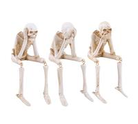 Figurine Scheletriche - Resina | Ascolta Nessun Scheletro Malvagio | 3pcs Scheletri Appesi A Tutto Il Corpo | DEGAZIONI DI HALLOWEEN SPOCKY Per Esposizione Da Tavolo Da Paperino Haunted House E Oggett