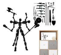 Figurine Squelette Articulée - Figurine à Articulations Complètes | Modèle Magnétique Entièrement Articulé | Figurinë Squelette Articulée Avec Accessoires D'armes Hauteur 13.5cm, Kit D'assemblage Diy
