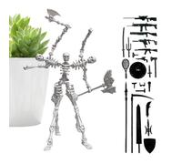 Figurine Squelette Articulée - Figurine à Articulations Complètes | Modèle Magnétique Entièrement Articulé | Figurinë Squelette Articulée Avec Accessoires D'armes Hauteur 13.5cm, Kit D'assemblage Diy