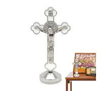 Figurine - Statua di Gesù in metallo, mini statuetta religiosa 8 cm in lega di zinco | Scultura Crocifissione con finitura galvanizzata | Decorazione spirituale per la casa, la chiesa o il regalo