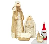 Figurine statue della natività della Sacra Famiglia, set e figure di natività di Natale, Maria che tiene Gesù e Giuseppe, collezione Rinascimento per la decorazione domestica