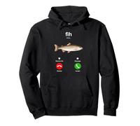 Fih Calling Remind me Message Decline Accept Phone Call Fish Felpa con Cappuccio