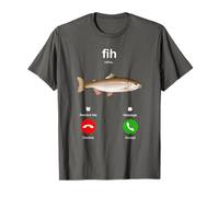 Fih Calling Remind me Message Decline Accept Phone Call Fish Maglietta