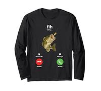 Fih Calling Remind me Messaggio Rifiuta Accetta Amante della pesca Maglia a Manica