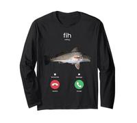 Fih Calling Remind Me Messaggio Rifiuto Accetta Divertente Pesce Bavaglio Maglia a Manica