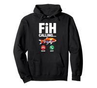 Fih Calling Ricordami Messaggio Rifiuta Accetta Telefonata Pesce Felpa con Cappuccio