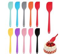 FIHODONE 10 raschietti in silicone multicolore, spatola in silicone resistente al calore a 200°, accessorio da forno in silicone, per cucinare e cuocere