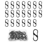 FIHODONE 20 Pezzi Moschettone Portachiavi, Mini Moschettone a Forma di S, Moschettoni Piccoli in Metallo con Doppia Apertura a Molla, per Campeggio Pesca Outdoor Escursionismo o Viaggio