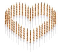 FIHODONE 40 candele di compleanno per ragazze e ragazzi, candele a spirale da 7,5 cm per torte, candele per torta di compleanno con supporto, candele per feste di compleanno decorazioni di nozze