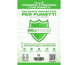 Fiico - Buste Protettive Bonelli 1 - 100 Buste Protettive - 17,0 X 21,3 Cm - Tra