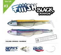 FIIISH BLACK MINNOW 120 N.3 DOUBLE COMBO OFF SHORE 25 GR - LUNGHEZZA (MM): 120, PESO (GR): 25, COLORE: KHAKI / PINK