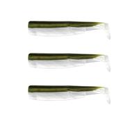 Fiiish Black Minnow 3 Fishing Lure Bodies - Kaki/White, Size 160