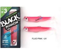 FIIISH BLACK MINNOW DOUBLE COMBO 120 N 3 FLUO PINK 12 GR SHORE ESCA ARTIFICIALE