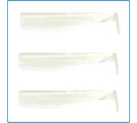 Fiiish Lures - Black Minnow Color Box BM90 - Esca artificiale morbida, in vinile, per spigola, sia da riva che da barca e tutti i pesci d’acqua dolce, confezione da 4 pesciolini da 7 cm Nº2, bianco