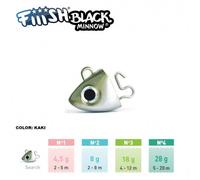 FIIISH BLACK MINNOW RICAMBI JIG HEAD SEARCH - PESO (GR): 28, COLORE: KAKI, CONFEZIONE: 2 pezzi, MISURA: N. 4