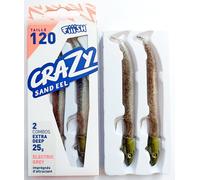 Fiiish Crazy Sand EEL 2 Combos 120mm. (4,7inc) Esche Morbide,Mare Spigola,