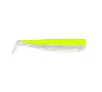 Fiiish Lures - Black Minnow Color Box BM90 - Esca artificiale morbida, in vinile, per spigola, sia da riva che da barca e tutti i pesci d’acqua dolce, confezione da 4 pesciolini da 7 cm Nº2, Giallo fluo