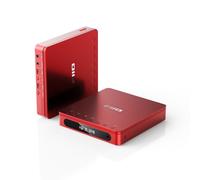 FiiO DM13 - Lettore CD stereo Bluetooth portatile multifunzione con batteria a lunga durata, supporta USB Ripping, uscite ottiche/coassiali/3,5 mm/4,4 mm (Bluetooth rosso)