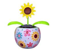 fiioredanzante,Fiori danzanti solari,Ornamento per auto di girasole in vasi colorati - Figurine solari per finestre, decorazioni per auto con fiori per il cruscotto 'auto a scrivania 'ufficio
