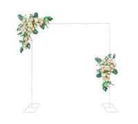 Fiita Arco per Matrimonio, 2.5 × 2.5 m, Supporto per Rose in Metallo per Matrimonio, Arco Quadrato, D'uva Dorato, Supporto per Cerimonia, Feste, Baby Shower, Compleanno, Decorazione di Laurea Bianco