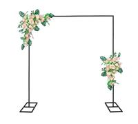 Fiita Arco per matrimonio, 3 × 3 m, supporto per rose in metallo per matrimonio, arco quadrato, d'uva dorato, supporto per cerimonia, feste, baby shower, compleanno, decorazione di laurea Nero