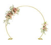 Fiita Sfondo rotondo color oro, 1,8 x 2,7 m, con supporto per arco a palloncino, grande arco in metallo per matrimoni, anniversari, feste di compleanno, San Valentino, cerimonie, decorazioni per