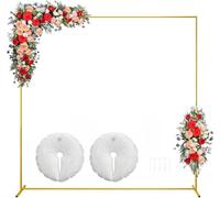 Fiita Supporto per asta da tavolo in metallo dorato con morsetti, 16 x 17 cm, supporto per arco da tavolo per matrimoni, feste di compleanno, Halloween, decorazioni natalizie