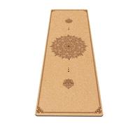 Fiita Tappetino da yoga antiscivolo in sughero naturale, gomma atossica e inodore, ideale per yoga, pilates, esercizi con mandala meditazione, include borsa per tappetino da yoga e cinghia (183 x 61)