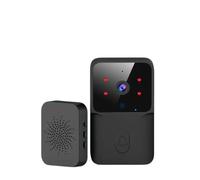 FIJHNGSF Videocamera for campanello video wireless WiFi | Videocitofono WiFi alimentato a batteria, telecamera di sicurezza domestica wireless(KEMENT Black)
