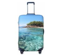 Fiji Island e Clear Sea Travel Bagaglio Elastico Lavabile Coprivaligia Protettivo Moda Elastico Bagaglio Antipolvere Manica Adatto 18-32 pollici, Nero, M