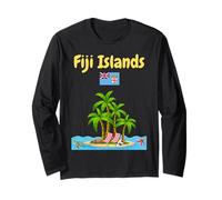 Fiji Vacanza Souvenir Palma Spiaggia Tartaruga Bandiera Fijian Maglia a Manica