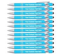 FIKCIK Penna Personalizzata, Penna Personalizzata con Incisione Nome/Logo/Texto, Penna Personalizzata Touch Commerciale, Regalo for Uomo Donna, Laurea, Matrimonio, Natale, Ufficio-Azzurro