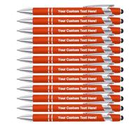FIKCIK Penna Personalizzata, Penna Personalizzata con Incisione Nome/Logo/Texto, Penna Personalizzata Touch Commerciale, Regalo for Uomo Donna, Laurea, Matrimonio, Natale, Ufficio-Arancia