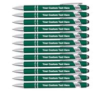 FIKCIK Penna Personalizzata, Penna Personalizzata con Incisione Nome/Logo/Texto, Penna Personalizzata Touch Commerciale, Regalo for Uomo Donna, Laurea, Matrimonio, Natale, Ufficio-Verde scuro
