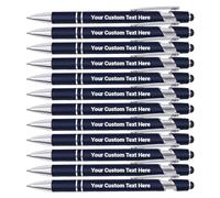 FIKCIK Penna Personalizzata, Penna Personalizzata con Incisione Nome/Logo/Texto, Penna Personalizzata Touch Commerciale, Regalo for Uomo Donna, Laurea, Matrimonio, Natale, Ufficio-Blu scuro