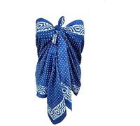 FIKIMOS Sarong Cum Mini Sciarpe Puro Cotone Disegno Indiano Blocco Mano Stampato Mini Stoll per Ragazze Donne Mini Sciarpe No-16 Blu 177,8 x 50,8 cm, Blu, 70 x 20 inch