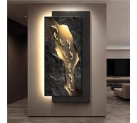 fikujap Arte della Parete di Alimentazione Plug-in, Decorazione da Parete di Pittura Creativa con Luce a LED, Imitazione Scultura a Parete 3D, Decorazione,A,100 * 50cm