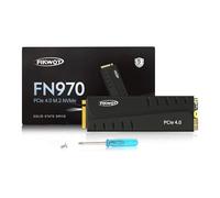 Fikwot FN970 4TB M.2 2280 PCIe Gen4 x4 NVMe 1.4 Unità interna a stato solido con dissipatore di calore - Velocità fino a 7300MB/s, Configurazione Cache DRAM