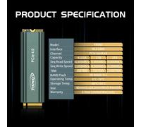 FIkwot SSD NVMe 1TB 2TB M.2 2280 PCIe Gen 4.0 SSD Interno 4TB 500GB 5200MB/s PS5