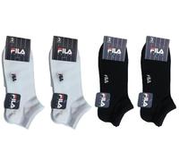 FILA 12 paia Calzini Fantasmini, calze in Cotone mercerizzato, Una Dozzina, Unisex Uomo Donna ragazzi, nero bianco multicolore. (IT, Numero, 43, 46, Regular, Corto, 6 PAIA NERO 6 PAIA BIANCO)