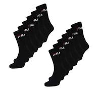 Fila, 12 paia di calze corte sport in cotone spugna. NERO 43/46