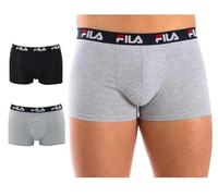 FILA 2 o 3 Pezzi Boxer Uomo Cotone Elasticizzato - Boxer Uomo Cotone - Mutande (S, 2 Pezzi 1Nero+1Grigio)
