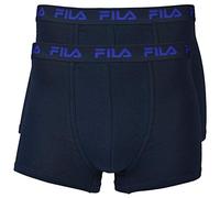 FILA 2er PACCO - Uomo Base Boxer, cotone elasticizzato logo, fu5004 - Blu-navy, medium